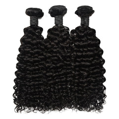 Curly Hair 3 Bundles With 13x4 Transparent Lace Frontal High Quality Virgin Hair