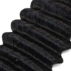 Deep Wave Hair 3 Bundles With 13x4 HD Lace Frontal High Quality Virgin Hair