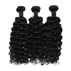 Water Wave Hair 3 Bundles With 4x4 Transparent Lace Closure High Quality Brazilian Virgin Hair