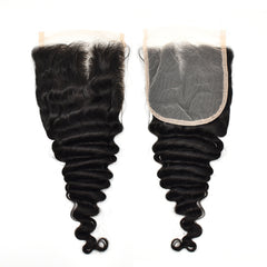 Deep Wave Hair 3 Bundles With 5x5 Transparent Lace Closure High Quality Virgin Hair