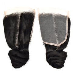 Loose Wave Hair 3 Bundles With 5x5 Transparent Lace Closure High Quality Virgin Hair