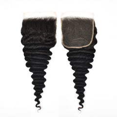 Deep Wave Hair 3 Bundles With 5x5 HD Lace Closure High Quality Virgin Hair