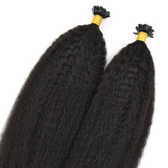 Kinky Straight Flat Tip Hair Extensions Virgin Human Hair 50g