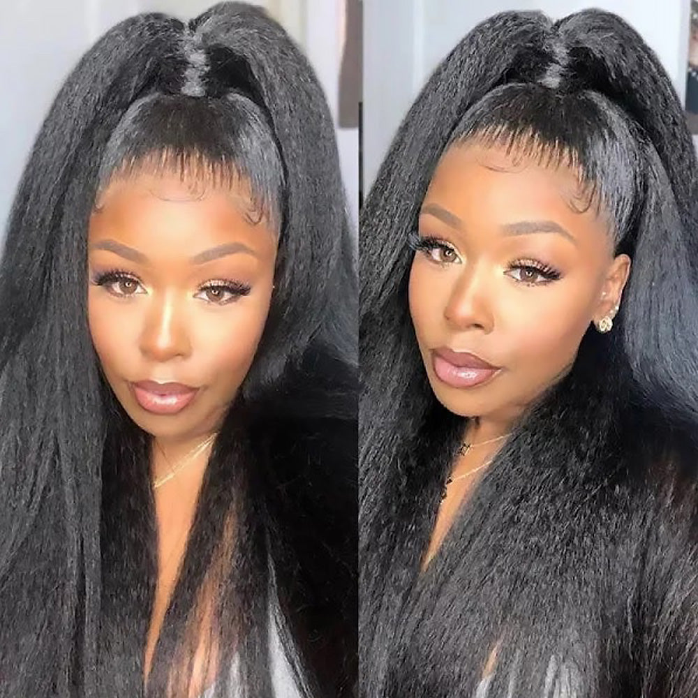 Kinky Straight 13×4 HD Lace Front Wigs Human Hair Wig 150%