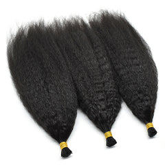 Kinky Straight I Tip Hair Extensions Virgin Human Hair 50g