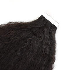 Kinky Straight Tape In Hair Extensions Virgin Human Hair 50g