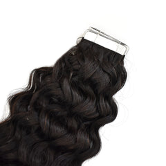 Water Wave Tape In Hair Extensions Virgin Human Hair 50g
