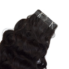 Water Wave Tape In Hair Extensions Virgin Human Hair 50g