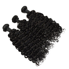 Water Wave Hair 3 Bundles With 5x5 Transparent Lace Closure High Quality Virgin Hair