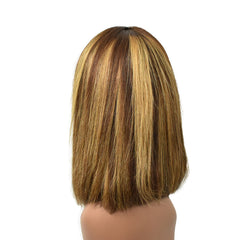 Straight 4T4/27 Color 13×4 Transparent Lace Bob Wigs Human Hair Wig