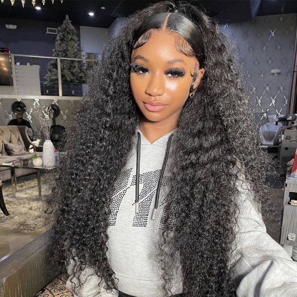 Deep Wave 13×6 Transparent Lace Front Wigs Human Hair Wig 150%