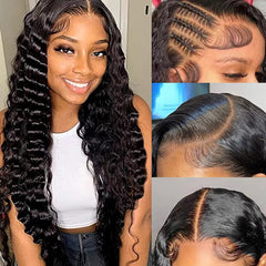 Deep Wave 13×6 HD Lace Front Wigs Human Hair Wig 200% High Density