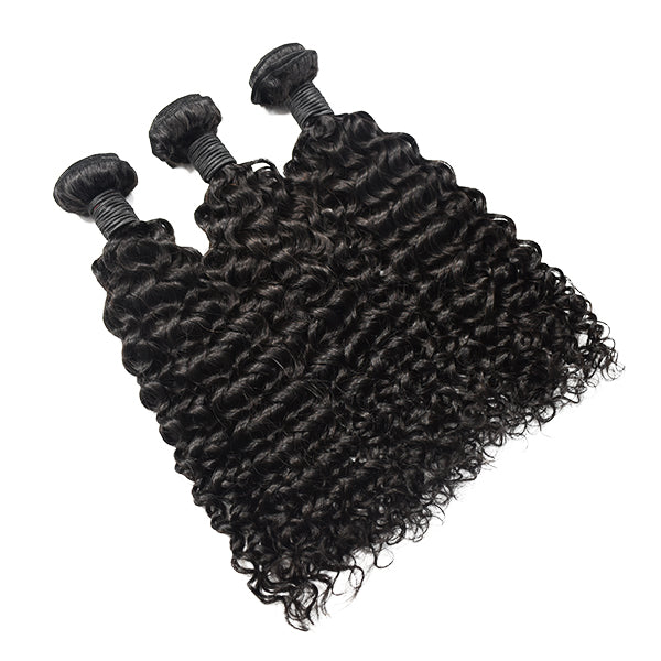 Curly Hair 3 Bundles With 13x4 HD Lace Frontal High Quality Virgin Hair