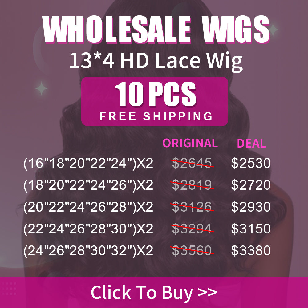 Wholesale Wigs 10PCS Pack 13x4 HD Lace Wig High Quality Virgin Hair