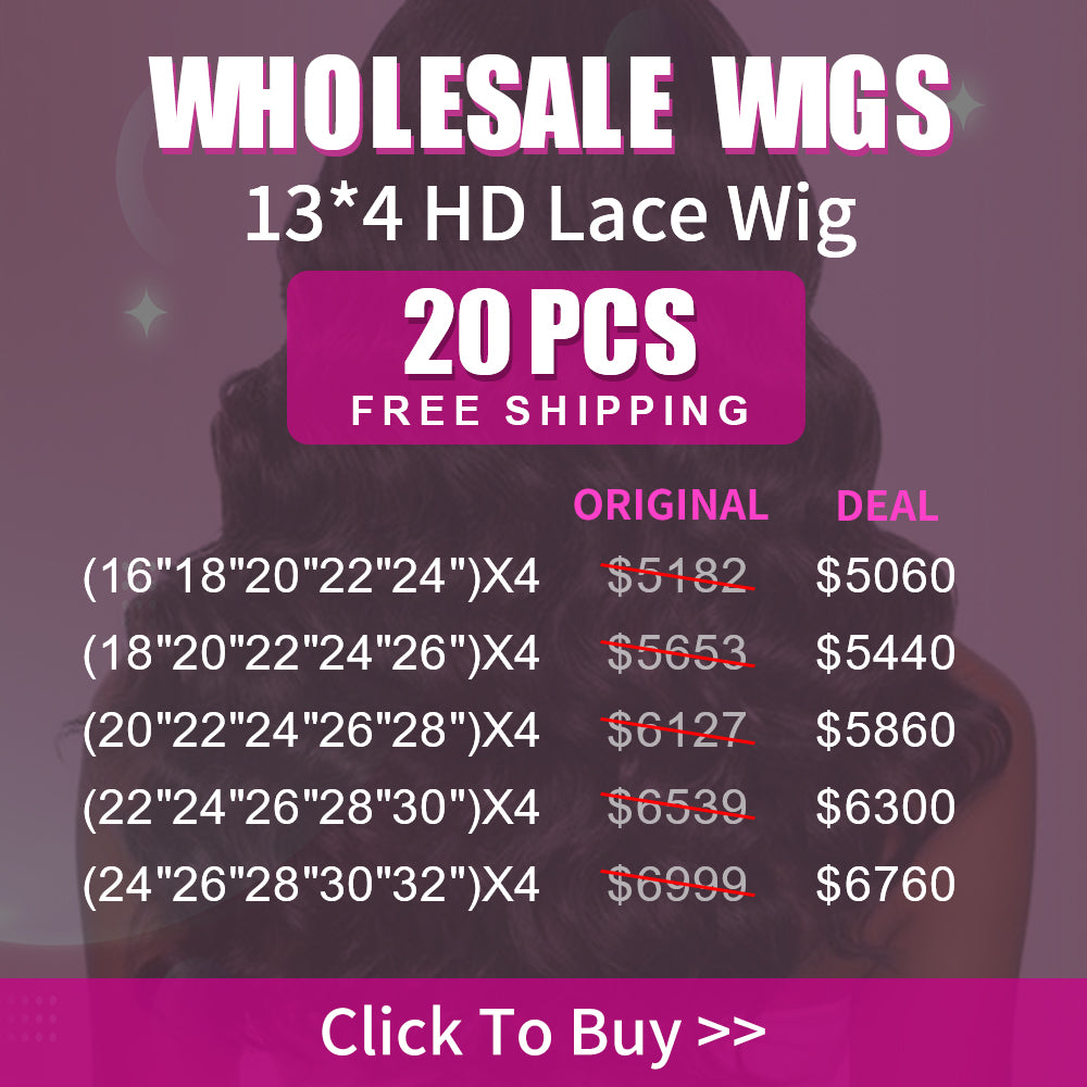 Wholesale Wigs 20PCS Pack 13x4 HD Lace Wig High Quality Virgin Hair