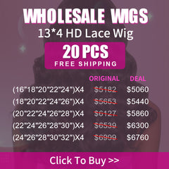 Wholesale Wigs 20PCS Pack 13x4 HD Lace Wig High Quality Virgin Hair