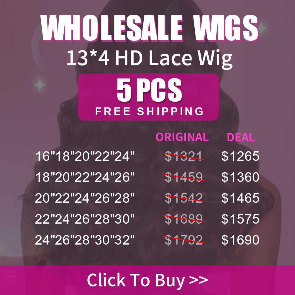 Wholesale Wigs 5PCS Pack 13x4 HD Lace Wig High Quality Virgin Hair