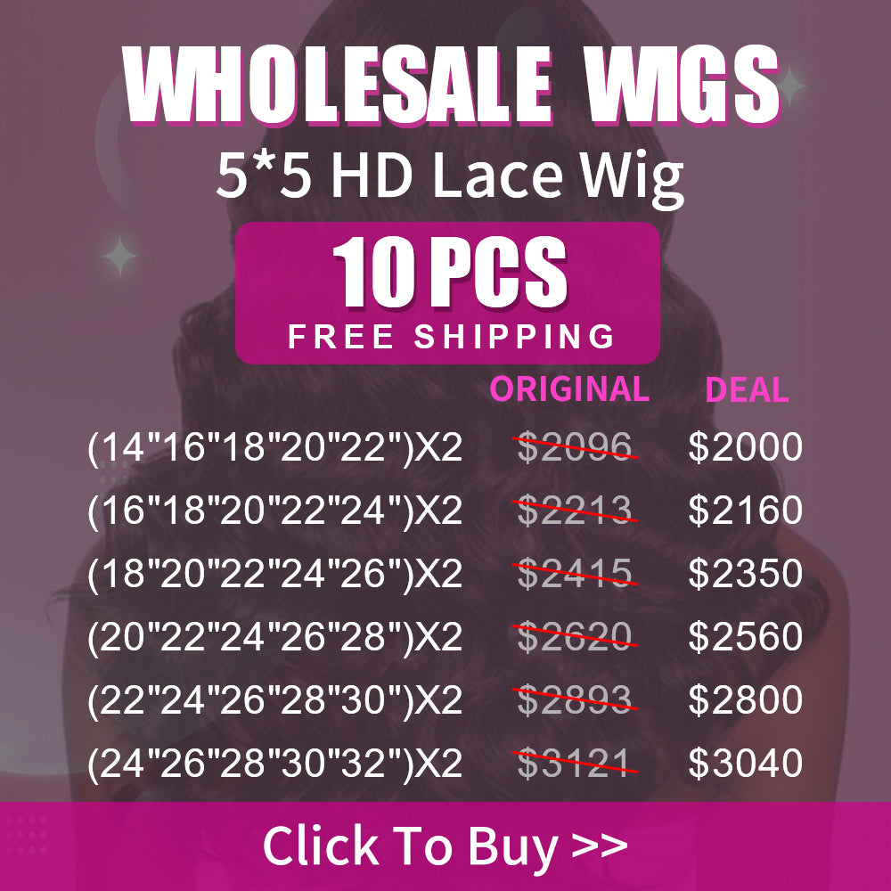 Wholesale Wigs 10PCS Pack 5x5 HD Lace Wig High Quality Virgin Hair