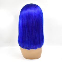 Straight #Dark Blue Color 13×4 Transparent Lace Bob Wig
