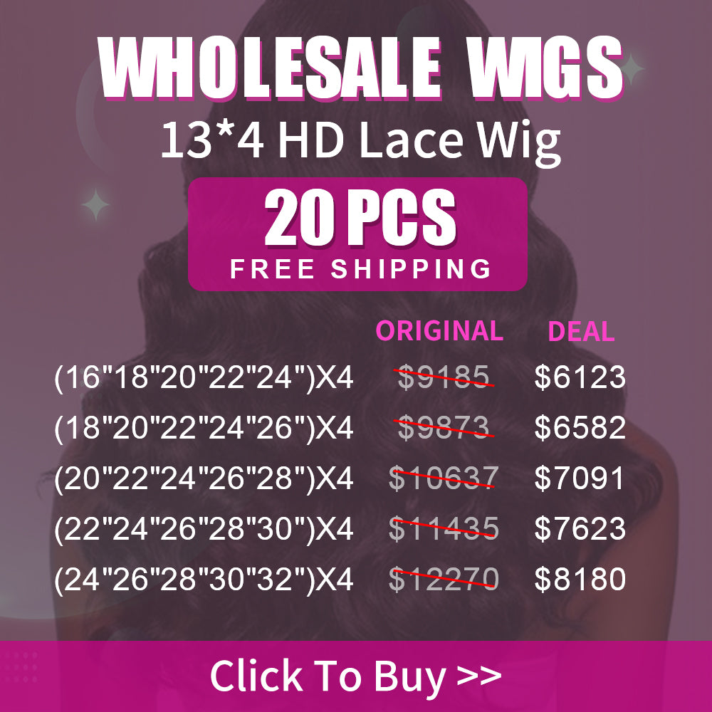 Wholesale Wigs 20PCS Pack 13x4 HD Lace Wig High Quality Virgin Hair