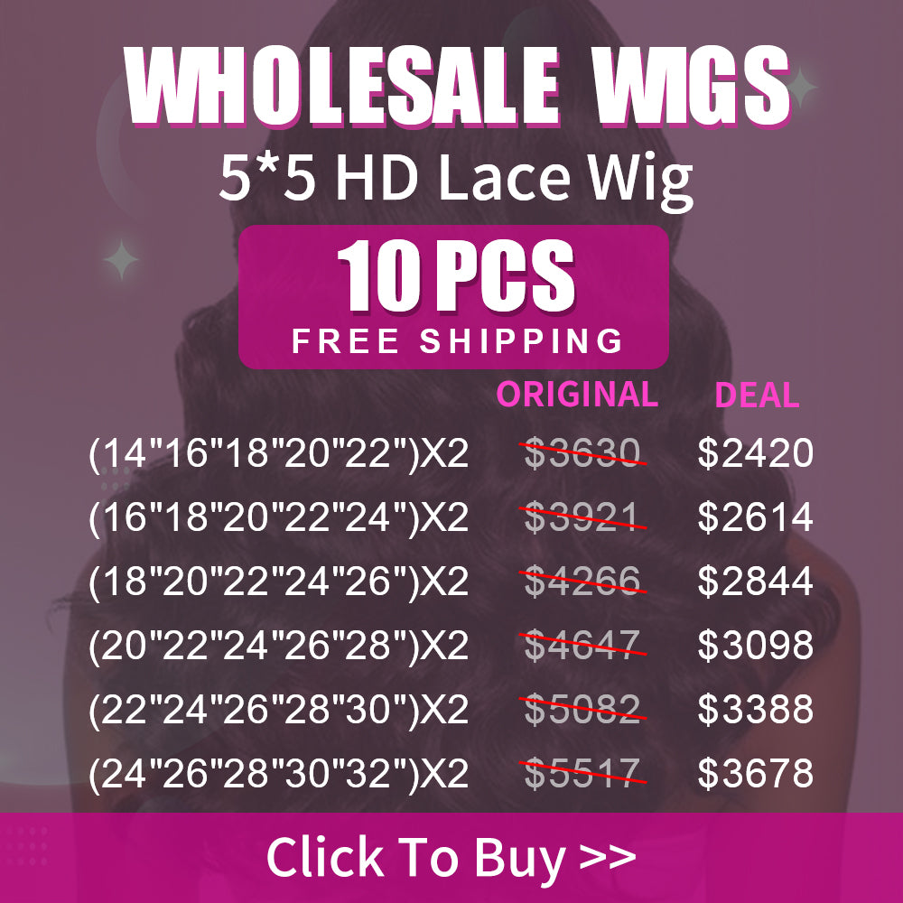 Wholesale Wigs 10PCS Pack 5x5 HD Lace Wig High Quality Virgin Hair