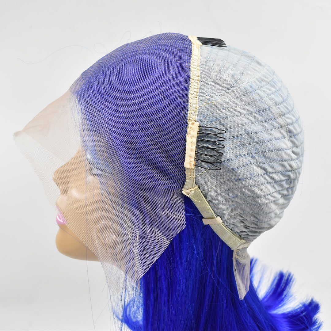 Straight #Dark Blue Color 13×4 Transparent Lace Bob Wig