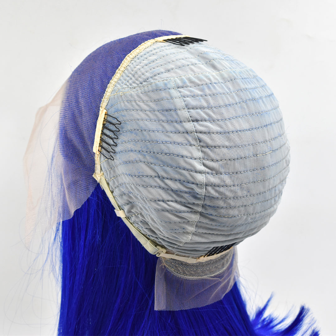 Straight #Dark Blue Color 13×4 Transparent Lace Bob Wig