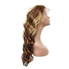 Body Wave 4/4T27 Color 13×4 Transparent Lace Front Wigs Human Hair Wig 150%