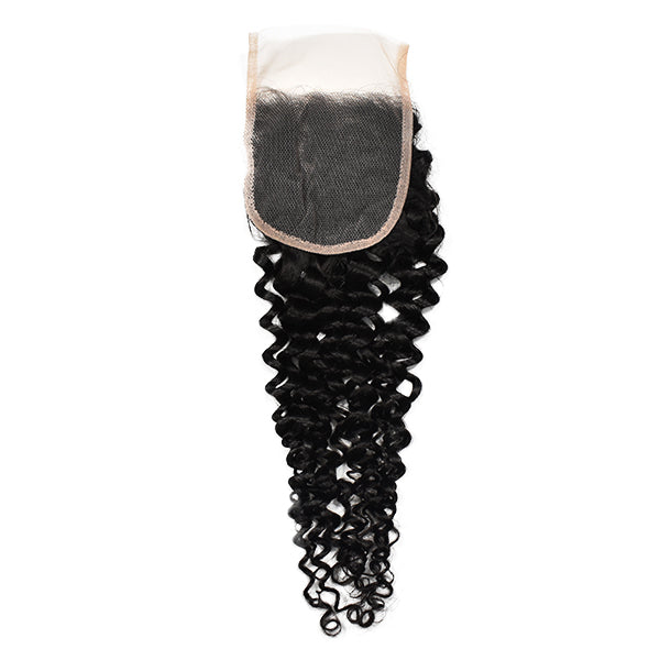 4*4 Transparent Lace Closure Curly Hair High Quality Virgin Hair