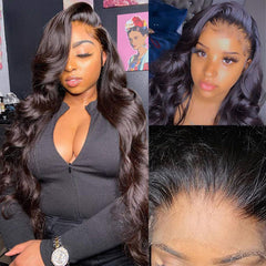 Body Wave 5x5 HD Lace Closure Wigs Human Hair Wig 180%