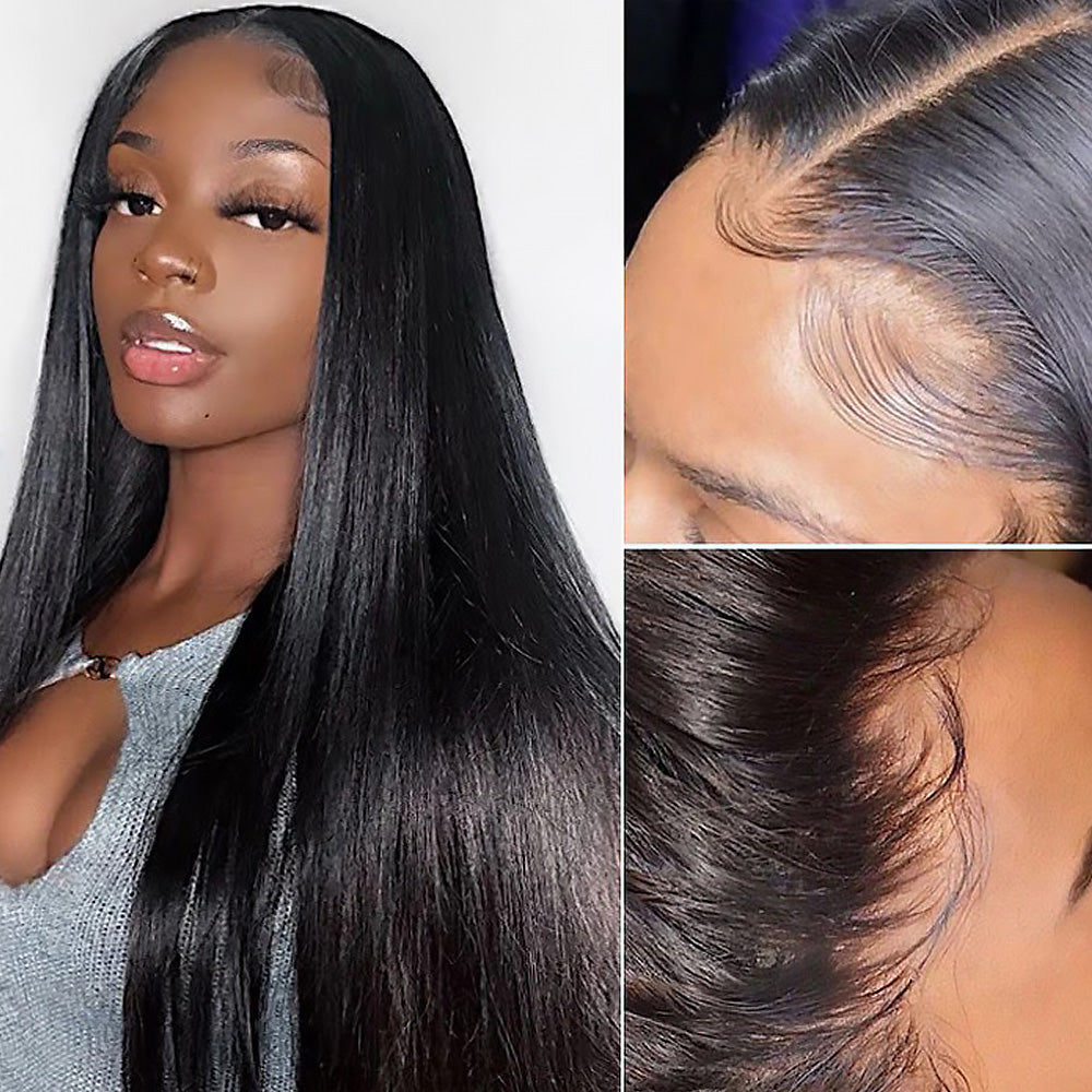 Straight Ready To Wear 5x5 HD Lace Closure Wigs 200% High Density Baby Hair Human Hair Wig