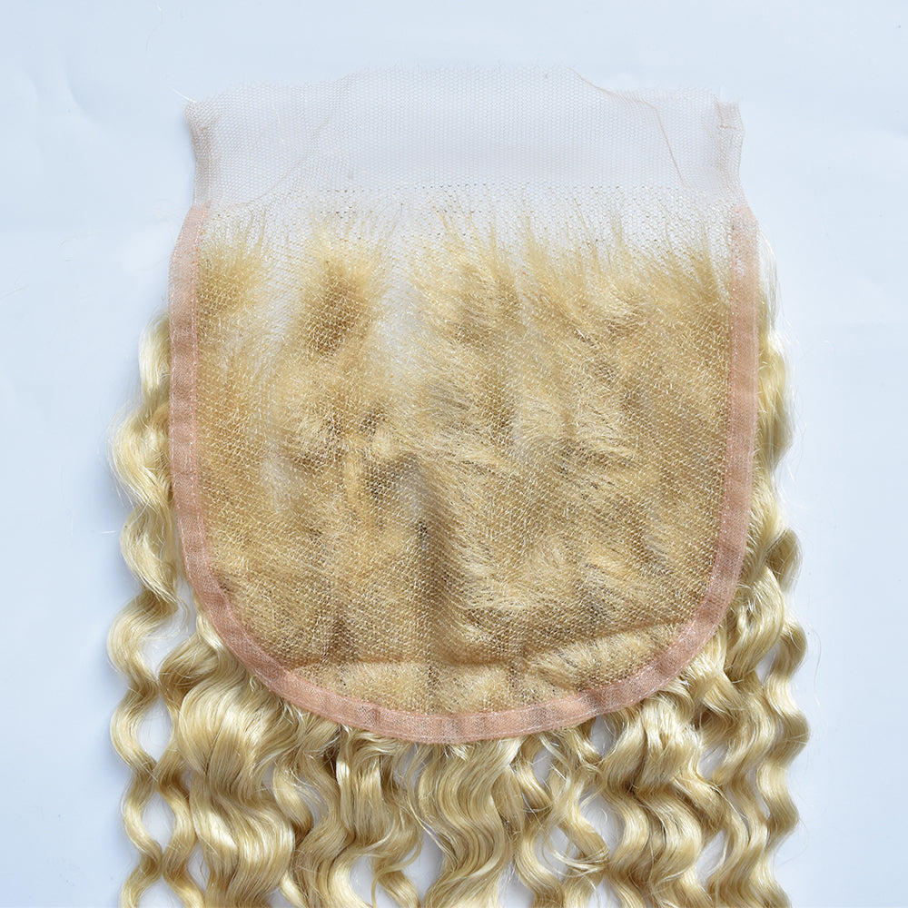 613 Blonde Color 5x5 HD Lace Closure Curly Hair High Quality Virgin Hair