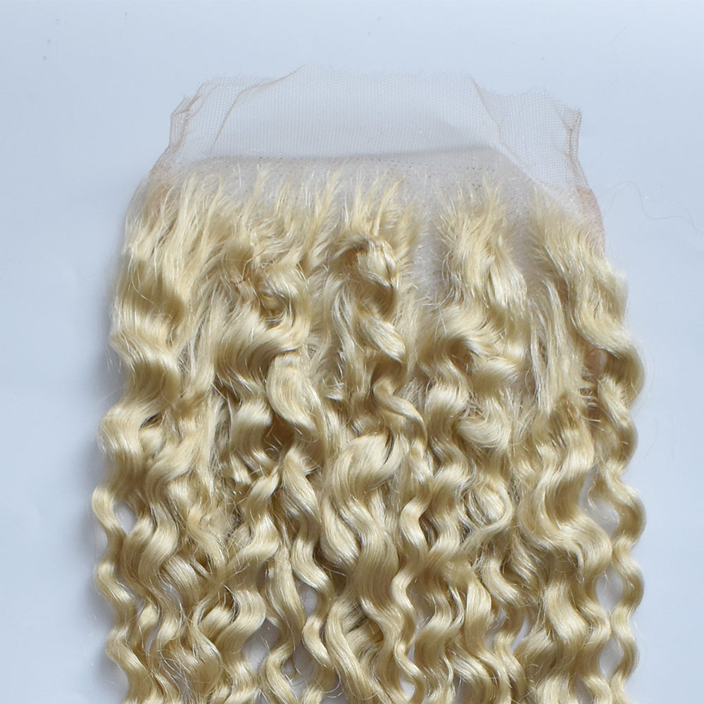 613 Blonde Color 5x5 HD Lace Closure Curly Hair High Quality Virgin Hair