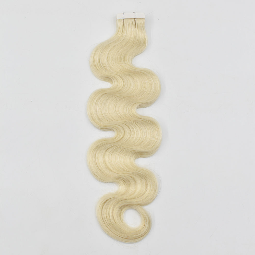 Blonde Color #613 Body Wave Tape In Hair Extensions Virgin Human Hair
