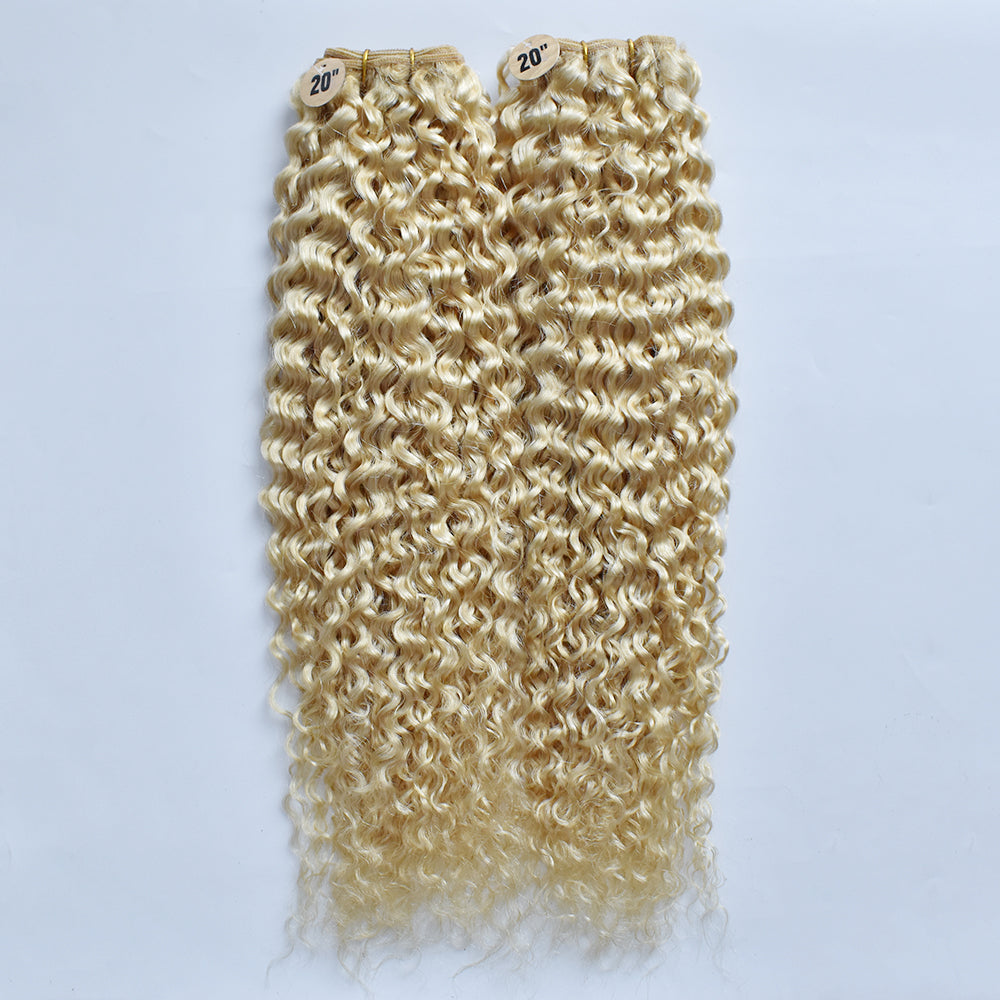 613 Blonde Color Curly Hair Bundles High Quality Virgin Hair