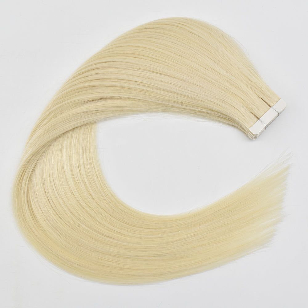 Blonde Color #613 Straight Tape In Hair Extensions Virgin Human Hair