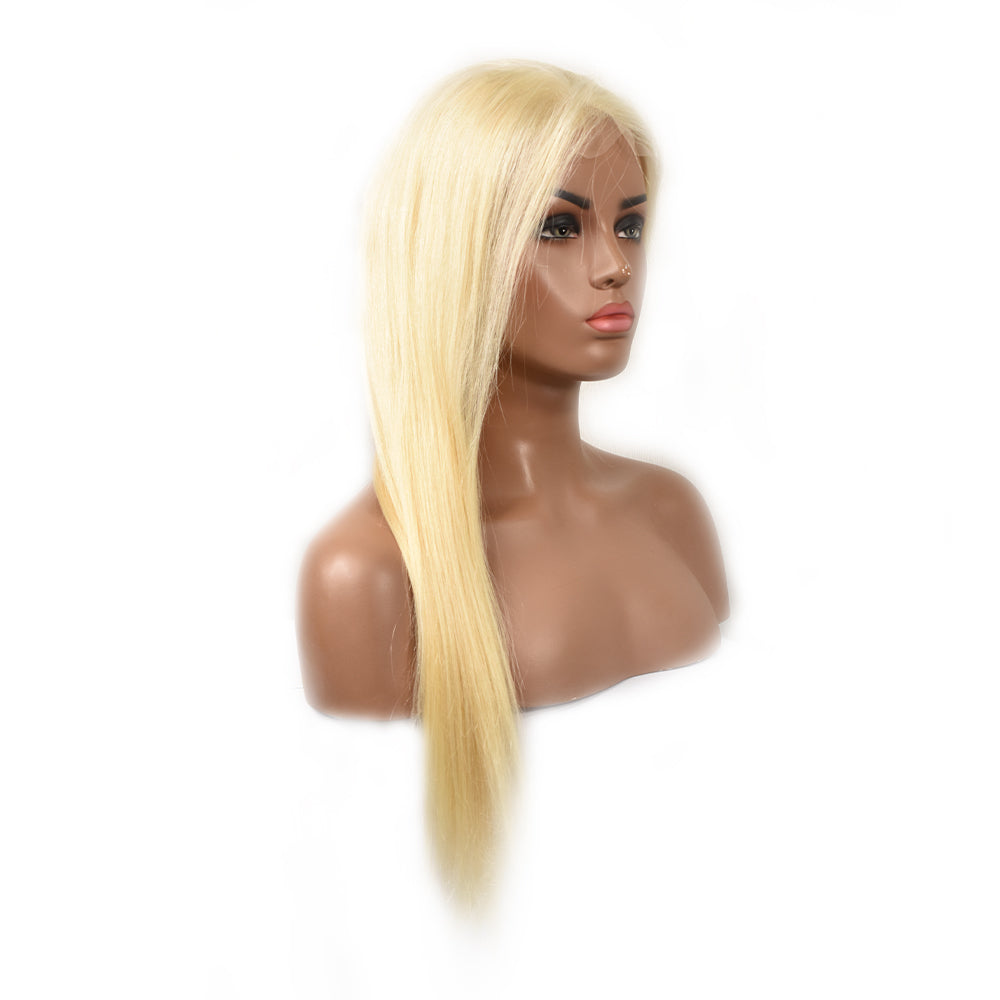 Blonde Straight 13×4 Transparent Lace Front Wigs Human Hair Wig 150%