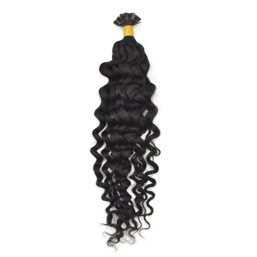 Water Wave Flat Tip Hair Extensions Virgin Human Hair 50g