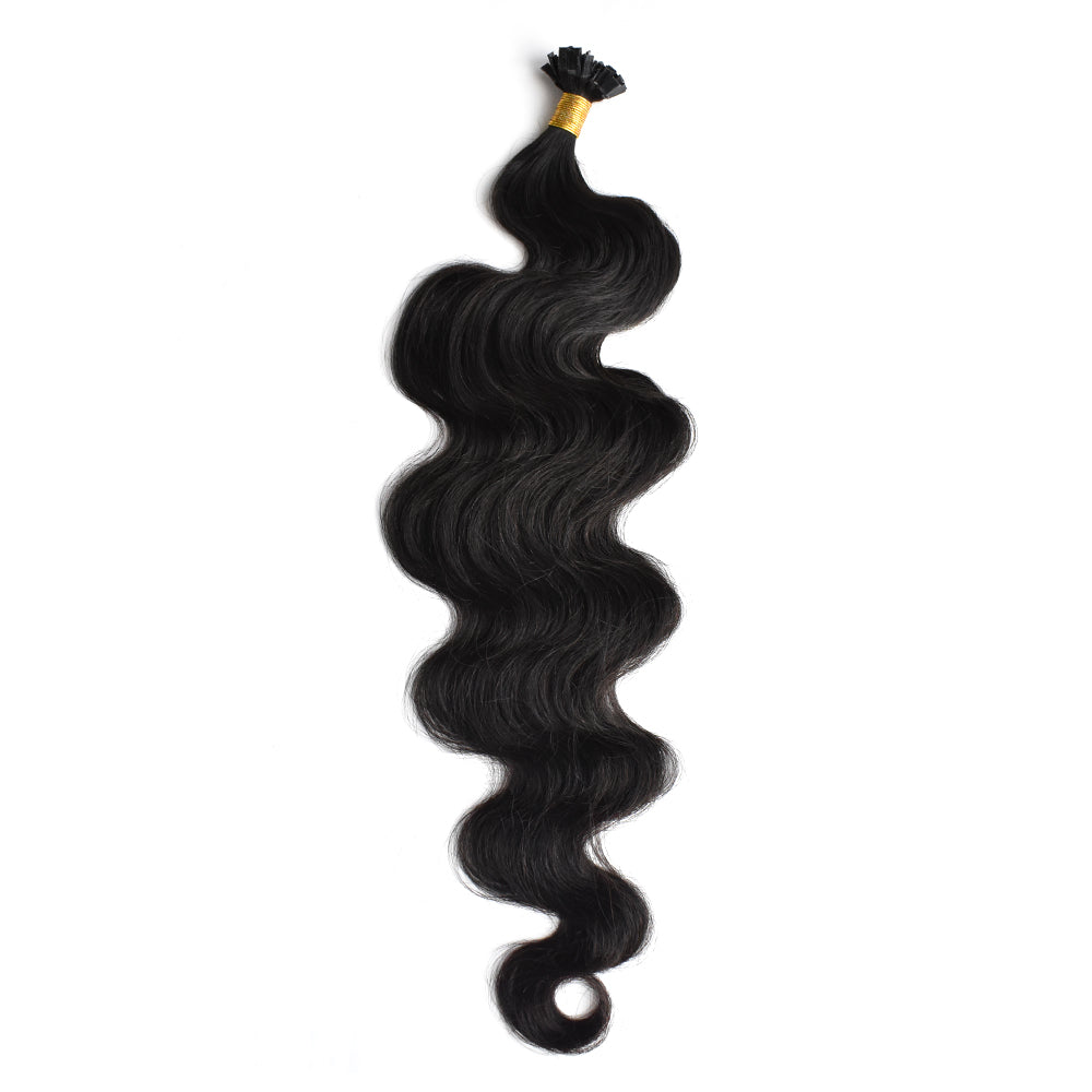 Body Wave Flat Tip Hair Extensions Virgin Human Hair 50g