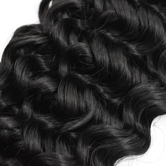 Raw Hair Water Wave Hair 3 Bundles With 6x6 HD Lace Closure High Quality Hair