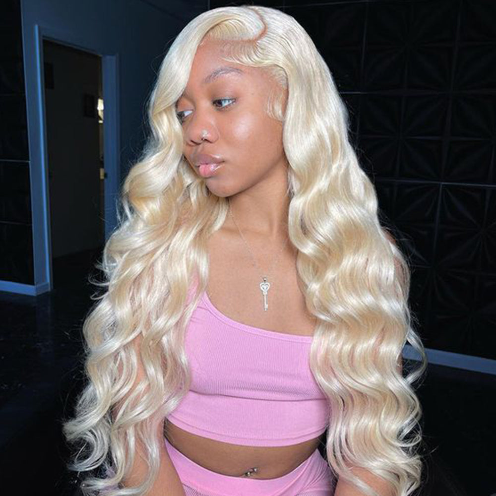 Blonde Body Wave 13×4 Transparent Lace Front Wigs Human Hair Wig 150%