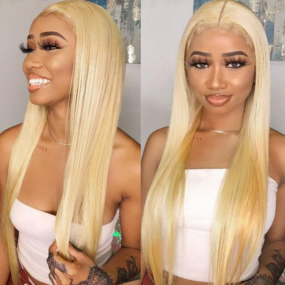 Blonde Straight 13×4 HD Lace Front Wigs Human Hair Wig 150%