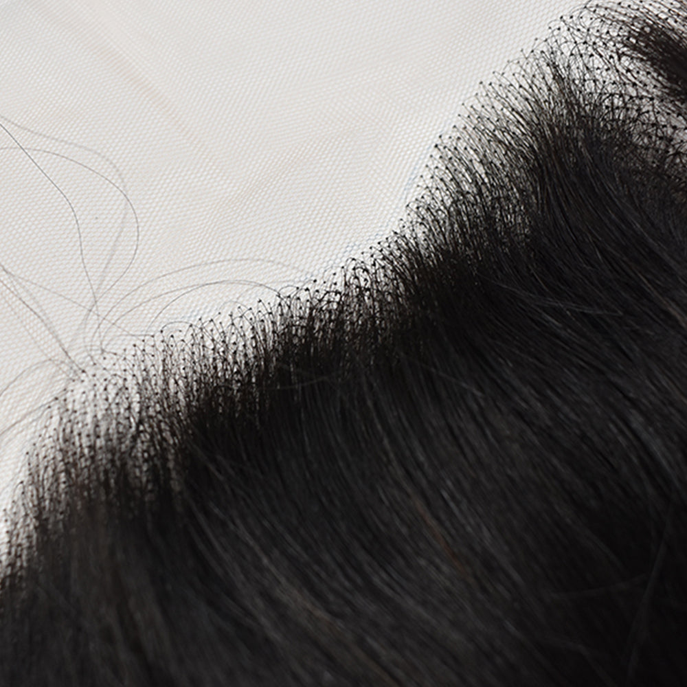 Straight Hair 3 Bundles With 13x4 Transparent Lace Frontal High Quality Virgin Hair