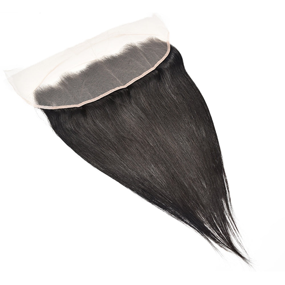 Straight Hair 3 Bundles With 13x4 Transparent Lace Frontal High Quality Virgin Hair