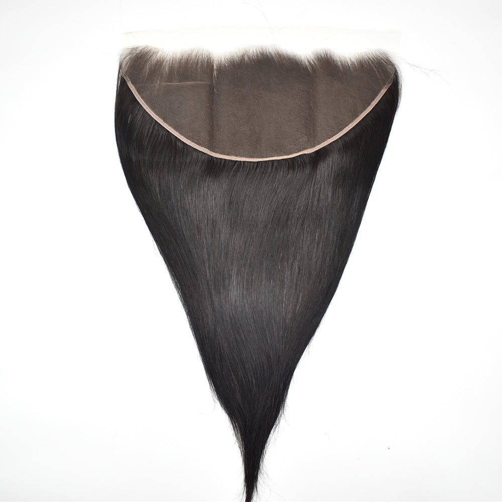 Straight Hair 3 Bundles With 13x6 Transparent Lace Frontal High Quality Virgin Hair