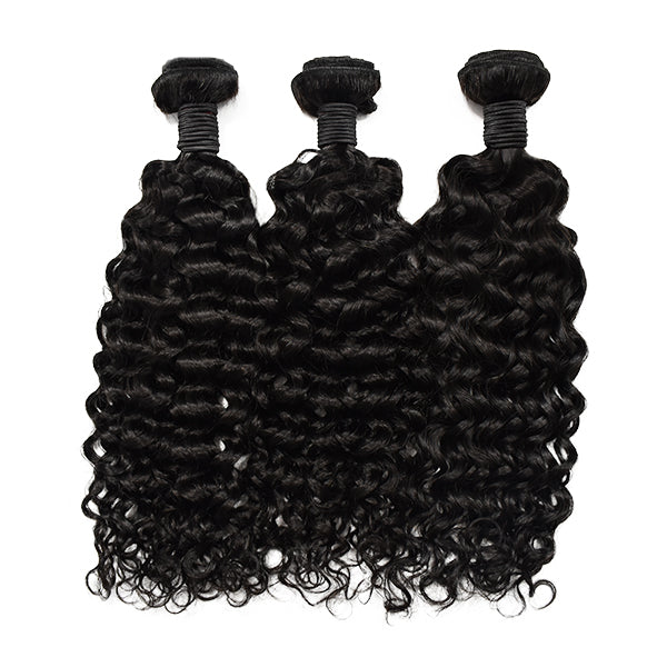 Water Wave Hair 3 Bundles With 4x4 HD Lace Closure High Quality Virgin Hair