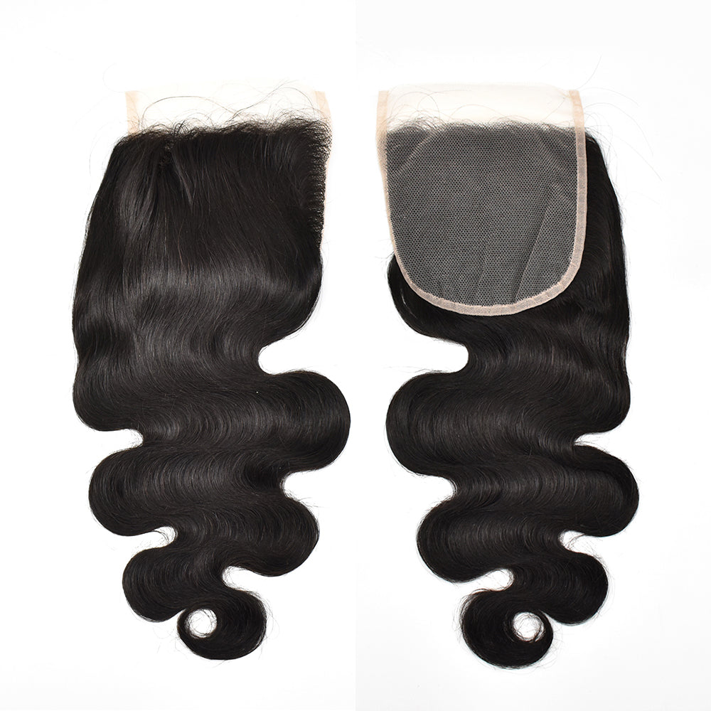 Body Wave Hair 3 Bundles With 5x5 Transparent Lace Closure High Quality Virgin Hair