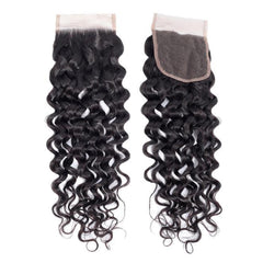 Water Wave Hair 3 Bundles With 4x4 HD Lace Closure High Quality Virgin Hair