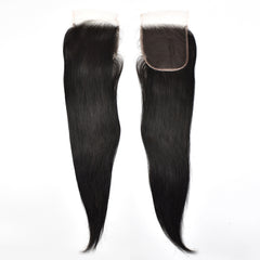 Straight Hair 3 Bundles With 5x5 HD Lace Closure High Quality Virgin Hair