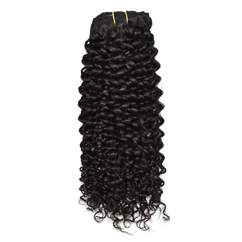 Curly Clip In Hair Extensions Virgin Human Hair 120g